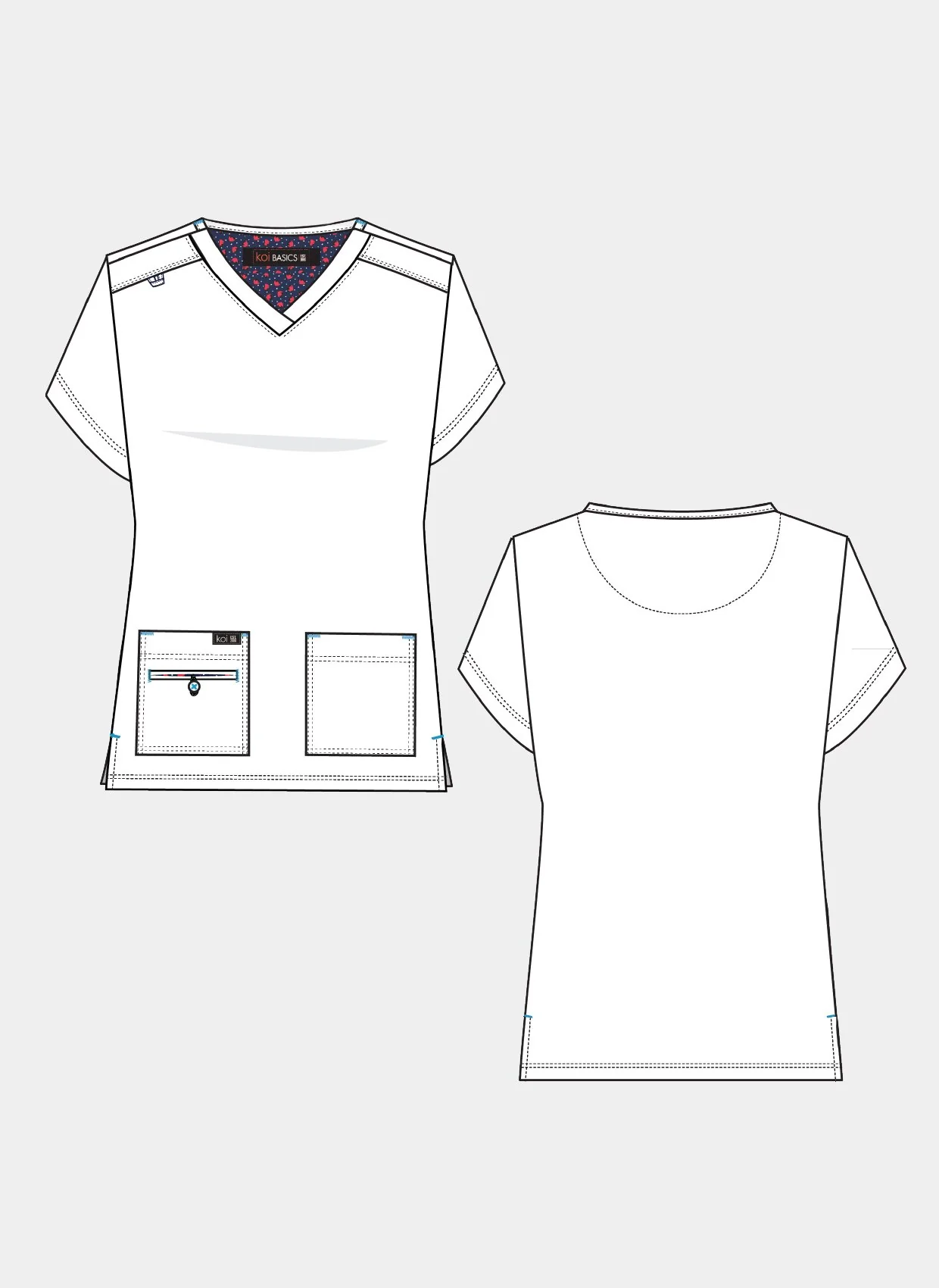 Koi Basics Becca Scrub Top - Flamingo - Image 3