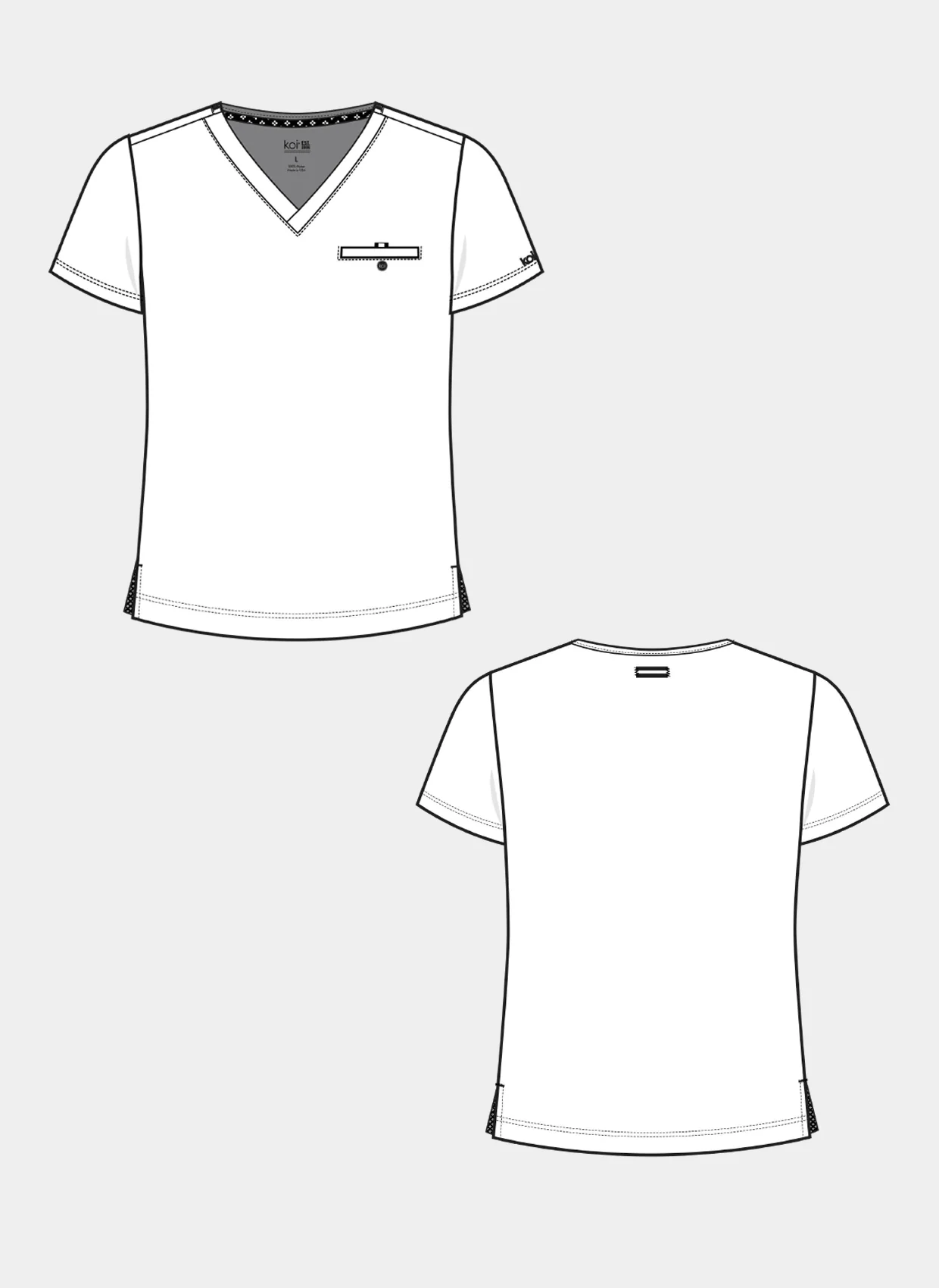 Koi Next Gen On Call Scrub Top - Charcoal - Image 3