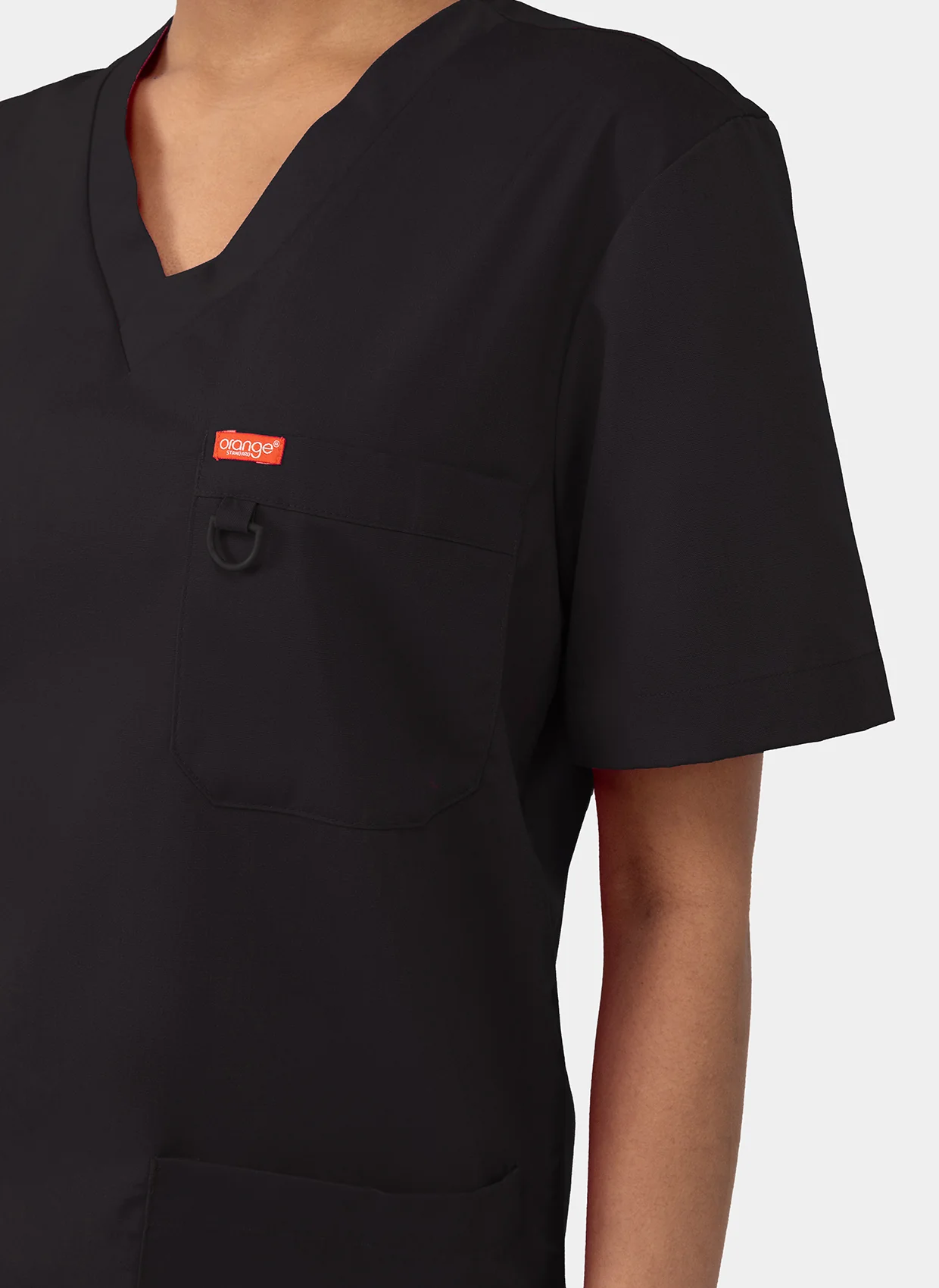 Unisex Orange Standard Balboa Scrub Top - Black - Image 4