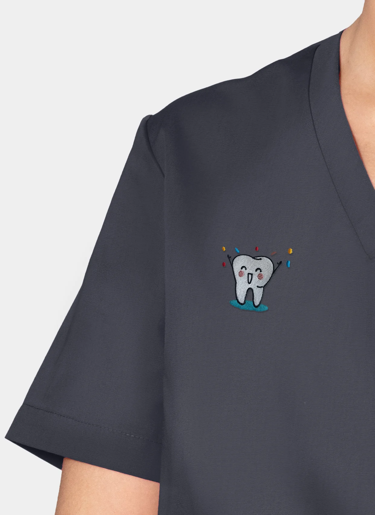 Unisex Orange Standard Balboa Scrub Top - Charcoal - Image 8