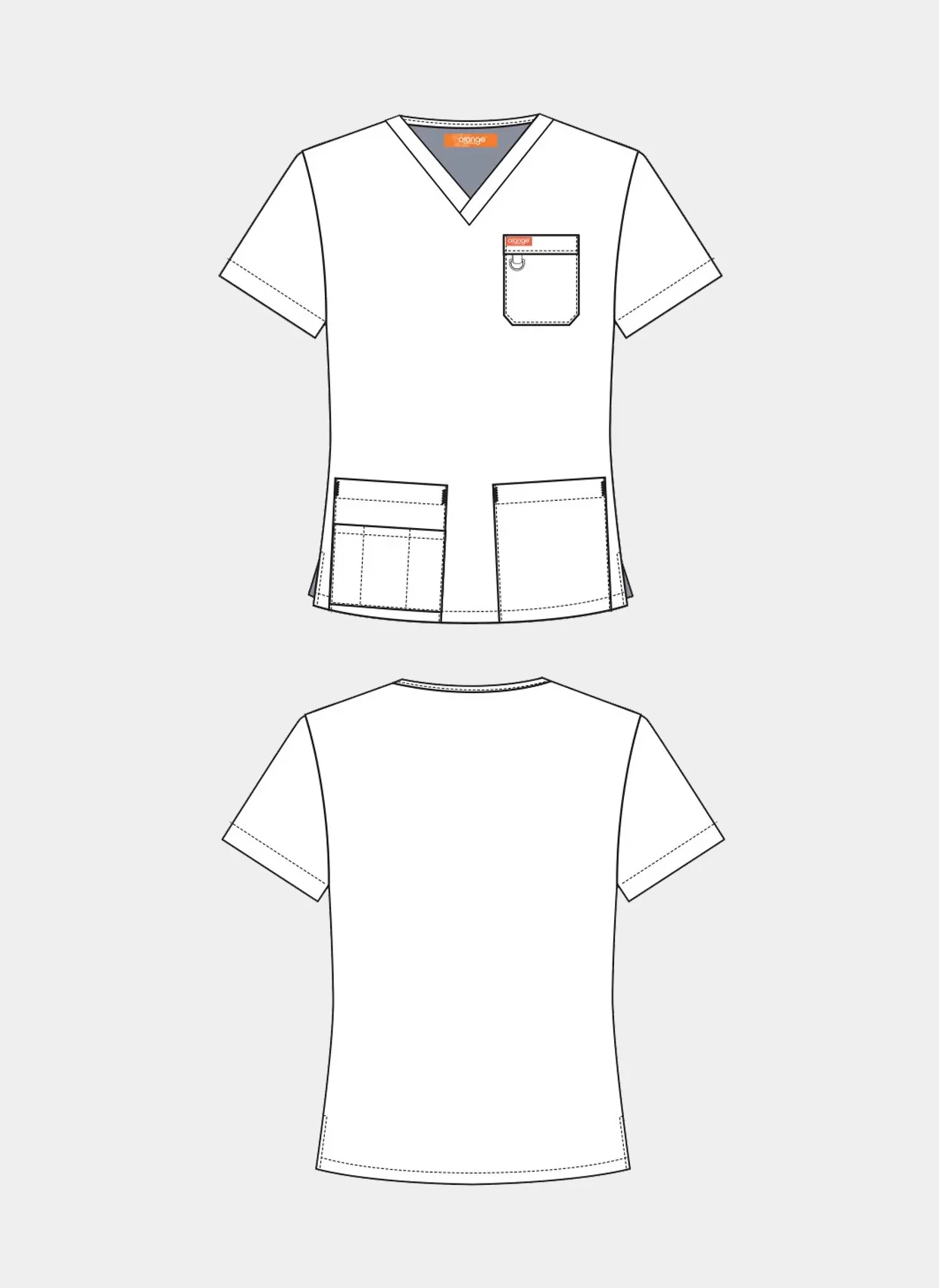 Unisex Orange Standard Balboa Scrub Top - Charcoal - Image 9