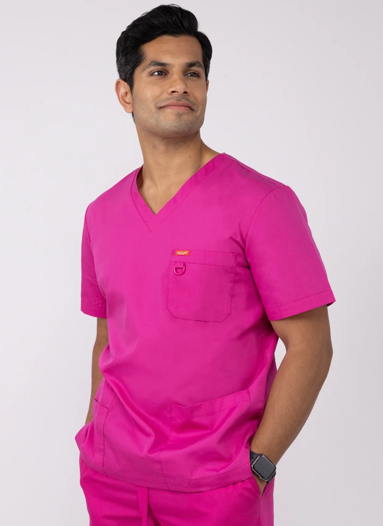 Unisex Orange Standard Balboa Scrub Top - Fierce Fuchsia - Image 8