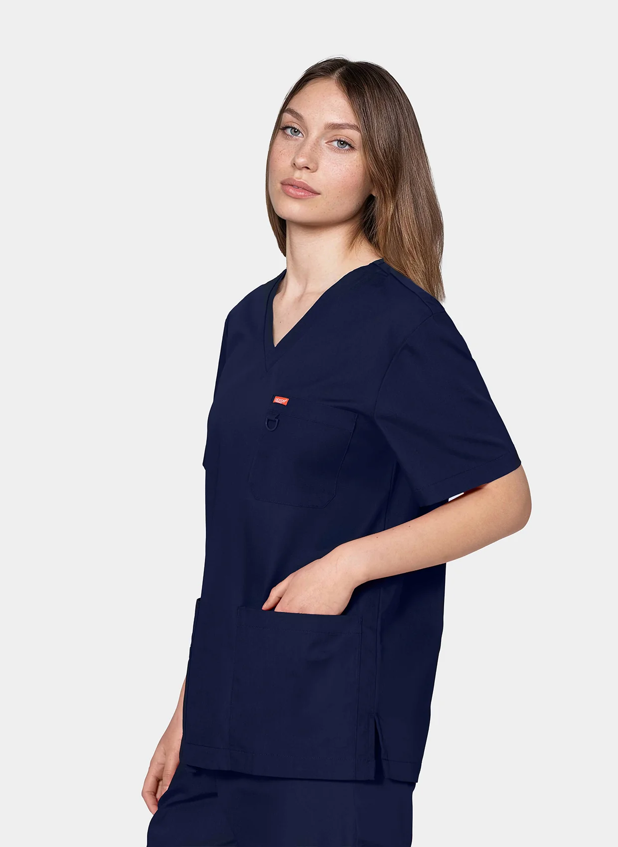 Unisex Orange Standard Balboa Scrub Top - Navy - Image 3