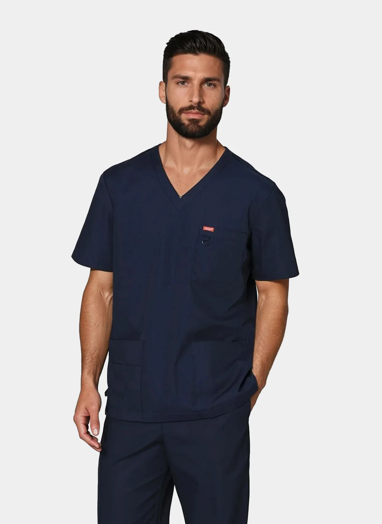 Unisex Orange Standard Balboa Scrub Top - Navy - Image 4