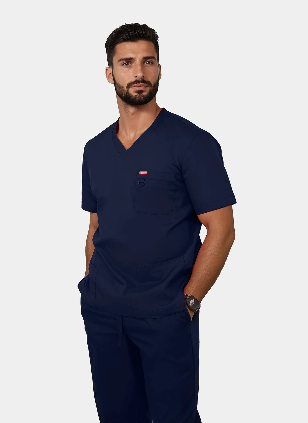 Unisex Orange Standard Balboa Scrub Top - Navy - Image 9