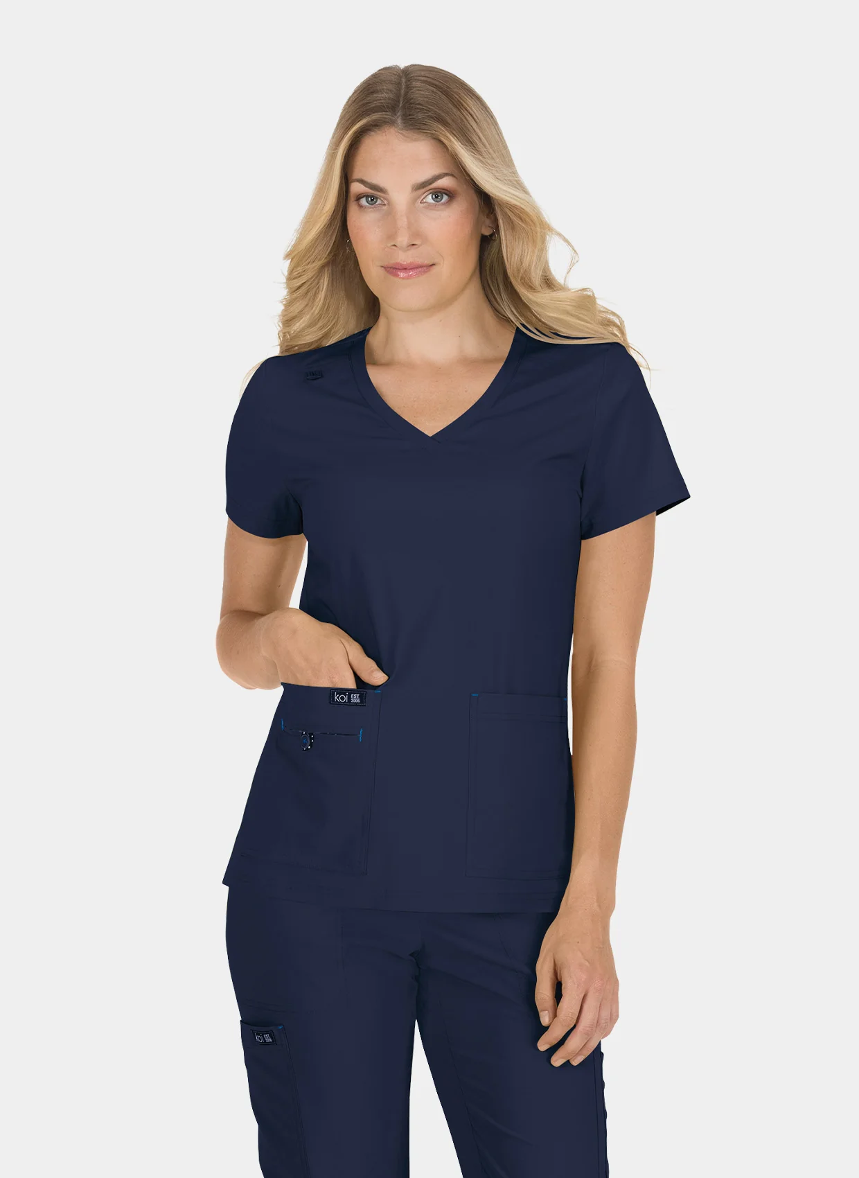 Koi Basics Becca Scrub Top - Navy - Image 3